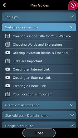 Hvis du har et spørsmål, velg det røde ikonet nederst i venstre hjørne.