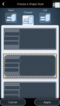 Du har 15 forskjellige temaer for formene på fanene